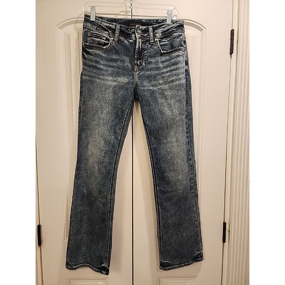 Silver Jeans Suki Women's Jeans Size 29x31 Slim Boot Cut Blue Denim Stretch - Picture 2 of 14